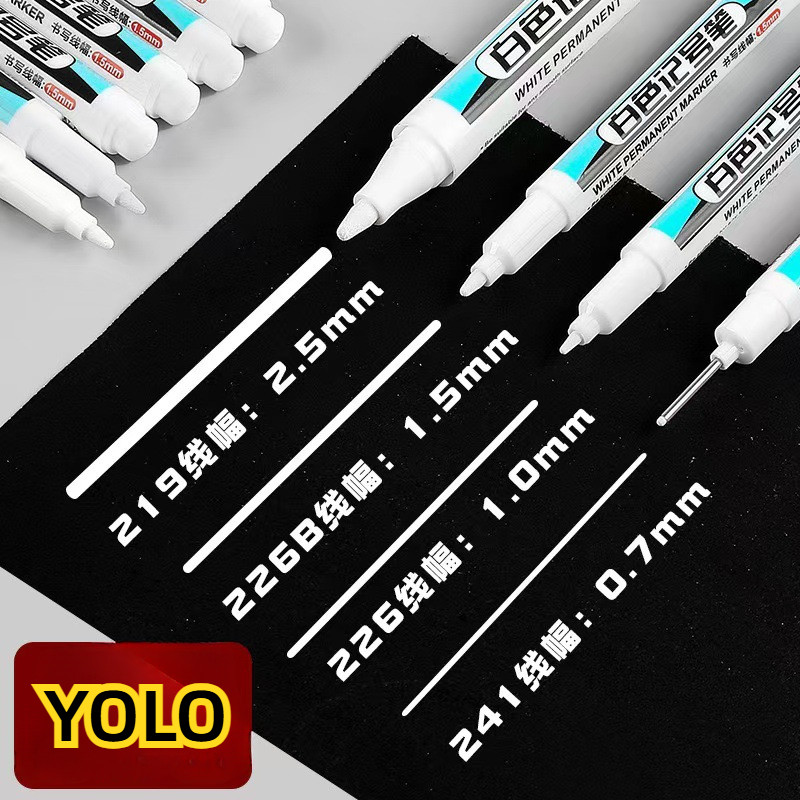 

Delunashop Marker white spidol putih tulis resi Pen Gel Putih Permanen 2.0 mm Anti Air Untuk Menggambar Graffiti DIY refill air spidol putih spidol white