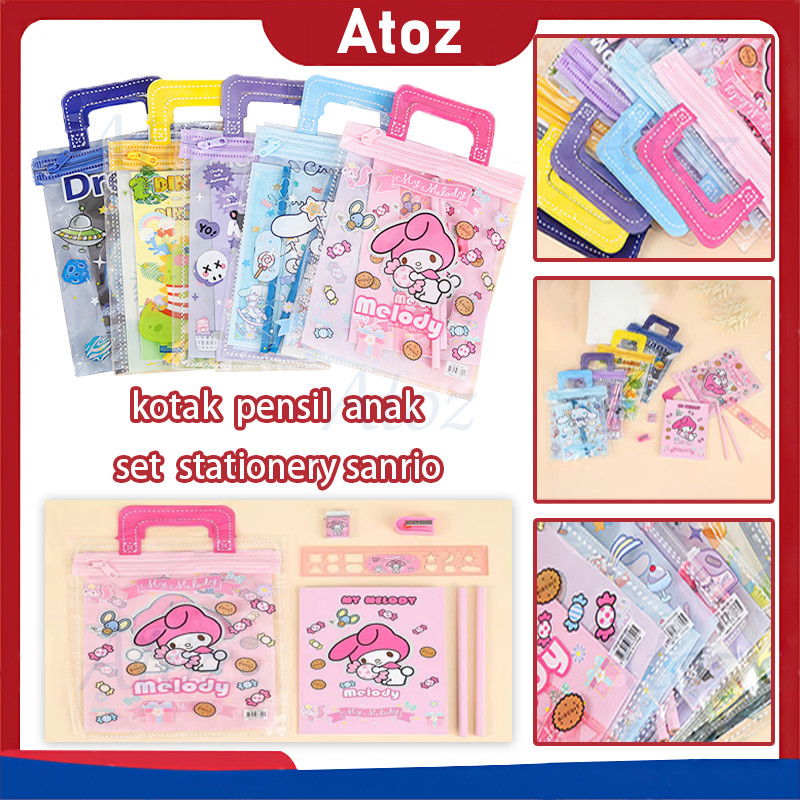 

alat tulis set 6 in 1/kotak pensil anak set stationery sanrio/alat tulis set 6 in 1 karakter kuromi untuk hadiah anak sekolah