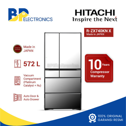 Kulkas Hitachi R-ZX740KN X MIRROR 735 L Japan Series RZX740KN X GARANSI RESMI