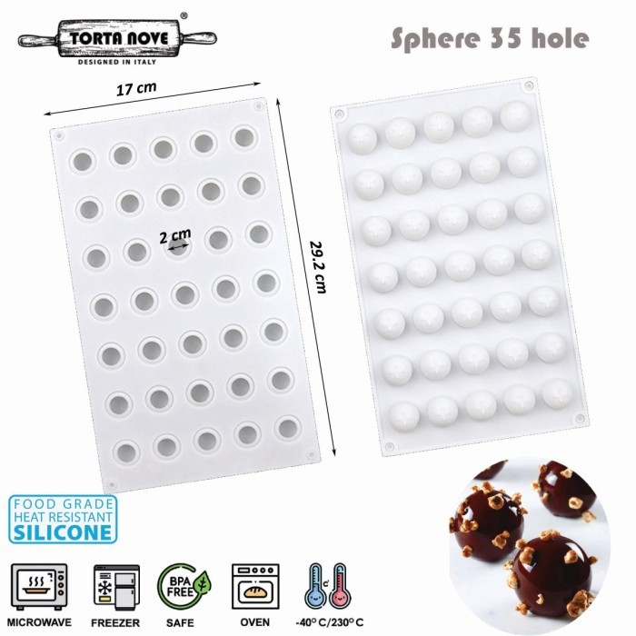 

Cetakan silikon bulat bola truffle Cetakan kue es batu coklat permen - SPHERE 35 / 2CM LAS