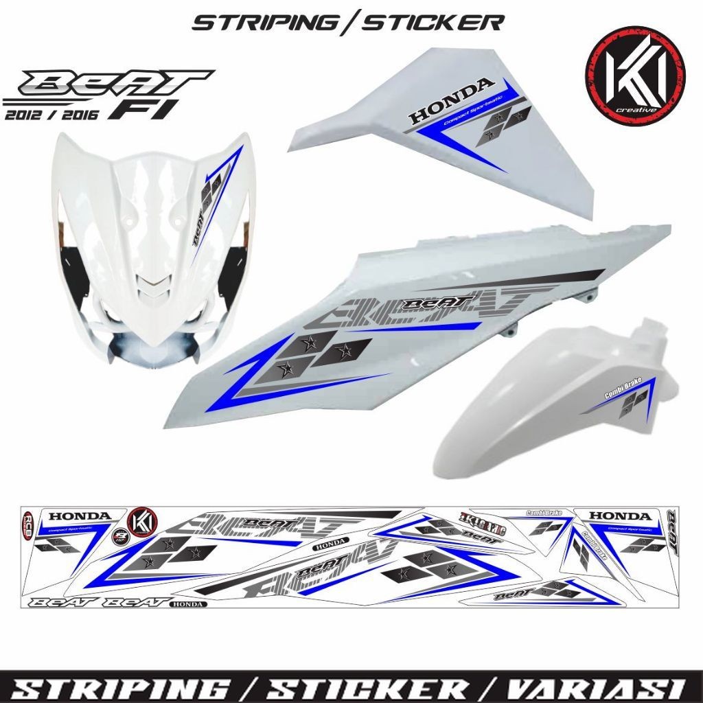 VARIASI STRIPING BEAT FI 2013 / BEAT FI 2015 VARIASI STRIPING STIKER BEAT STIKER