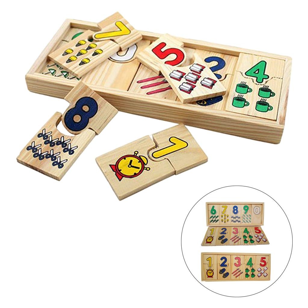 

Self-Correcting Number Puzzles Developmental Toys Wooden 20 Pieces, Great Gift for Girls and Boys - 3, 4, 5 Year Olds