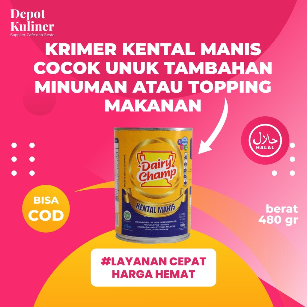 

Susu Krimer Kental Manis Dairy Champ 480 gr