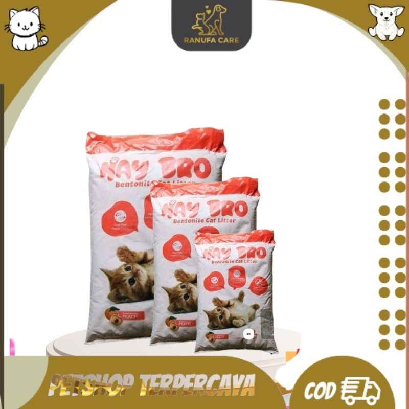 Pasir Kucing Hay Bro Bentonite 10lt Peach|C. PASIR 10lt