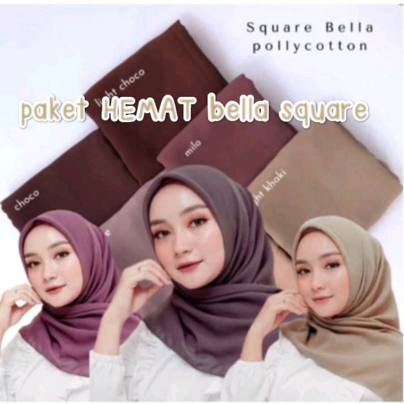 PAKET USAHA HIJAB BELLA SQUARE/JILBAB BELLA SQUARE SEGI4/BELLA SQUARE POLYCOTTON