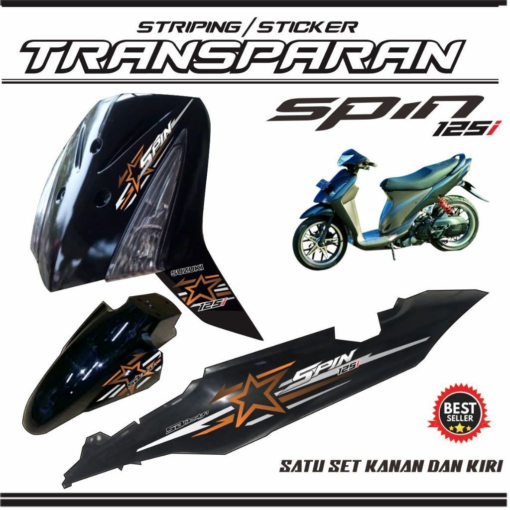 Striping Transparan Motor Spin 2009 Sticker Bintang Keren VARIASI