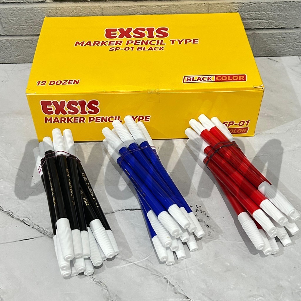 

Spidol Selusin Exsis SP-01 Warna Hitam Biru Merah