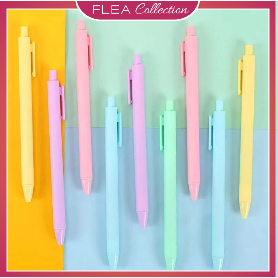 

FL Pena Cetekan Macaroon Pulpen Warna Pastel Tinta Hitam Alat Tulis Sekolah Kantor Pen Warna Warni Bolpoint Polos Murah Import