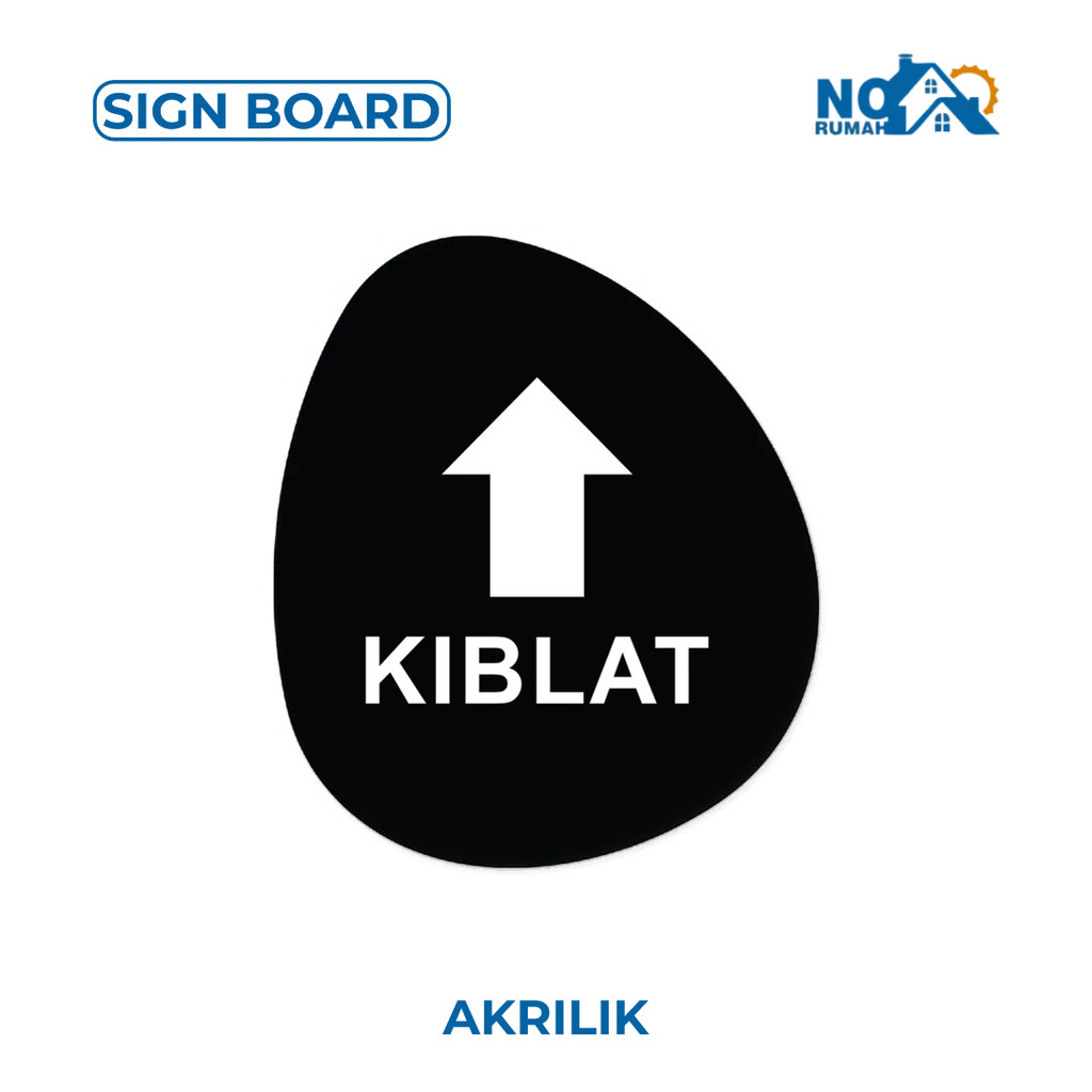 

Kiblat Sign Board Akrilik Tempel Signage Dinding Papan Label Acrylic Restoran Dinding Petunjuk Toko Cafe