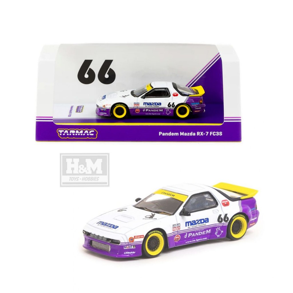 Tarmac Works Pandem Mazda RX-7 FC3S White / Purple