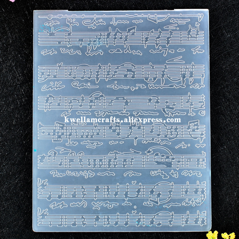 

Musical Note Plastic Embossing Folder For Scrapbook DIY Album Card Tool Plastic Template 12.1x15.3cm KW8101231