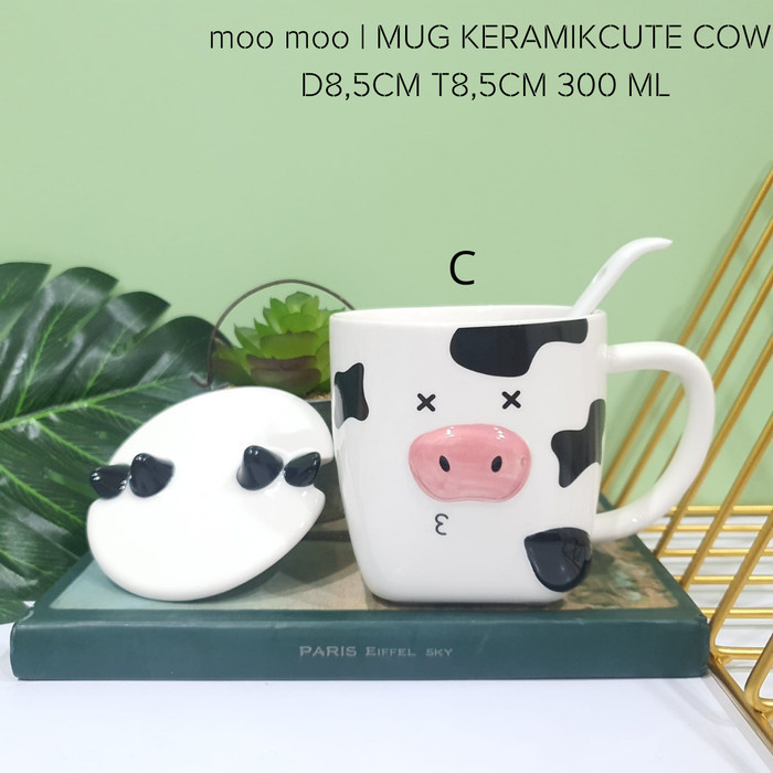 moo moo | MUG KERAMIK CUTE COW | MUG SAPI LUCU | KOLEKSI SAPI LUCU - CODE C