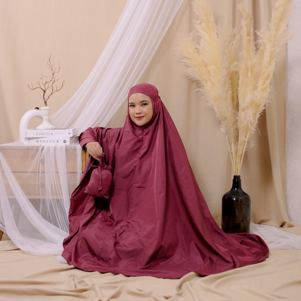 MUKENA POLOS DEWASA JUMBO | MUKENA DEWASA RAYON MOTIF | MUKENA TRAVELING FREE POUCH MINI DAN SAJADAH