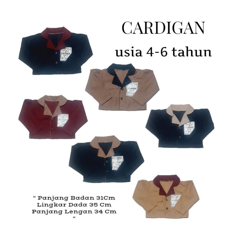 Pakaian Anak Perempuan|Cardigan Anak Perempuan 4-6 Tahun|Blazer Jas Anak Perempuan Terbaru|Blazer Ka