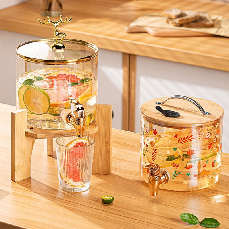 Dispenser kaca imut dan cantik uk 2,6L Dispenser Estetik Dispenser Air Kaca Sultan| Ketel Air Kaca