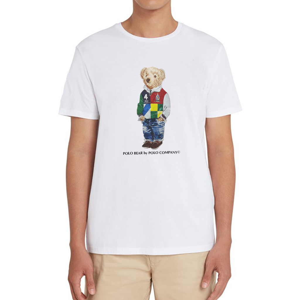 POLO - 7559.25 Mens T-shirt Bear - White
