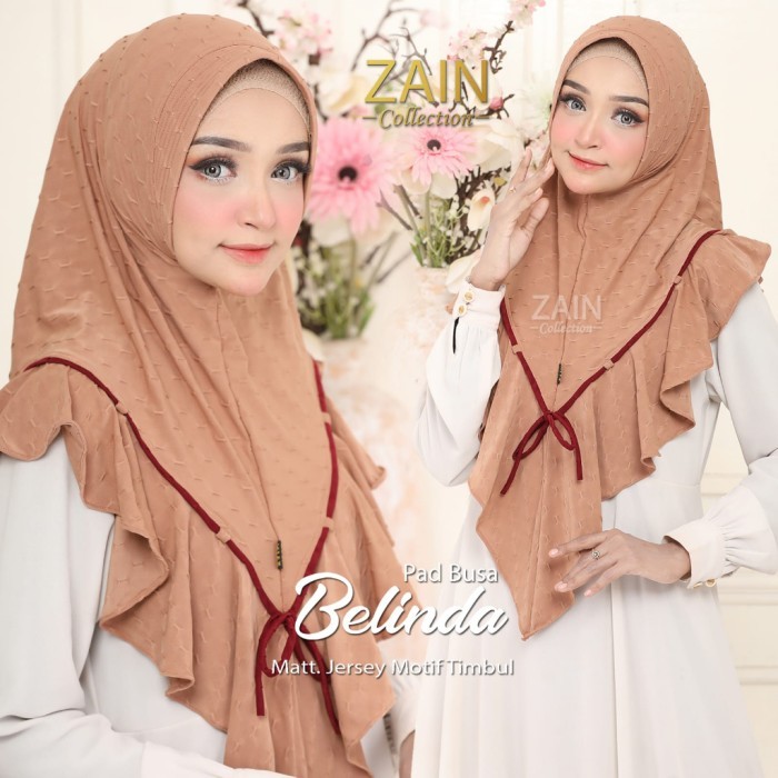 Belinda Jilbab Instan Jersey Variasi Rempel Depan Ori Zain Collection