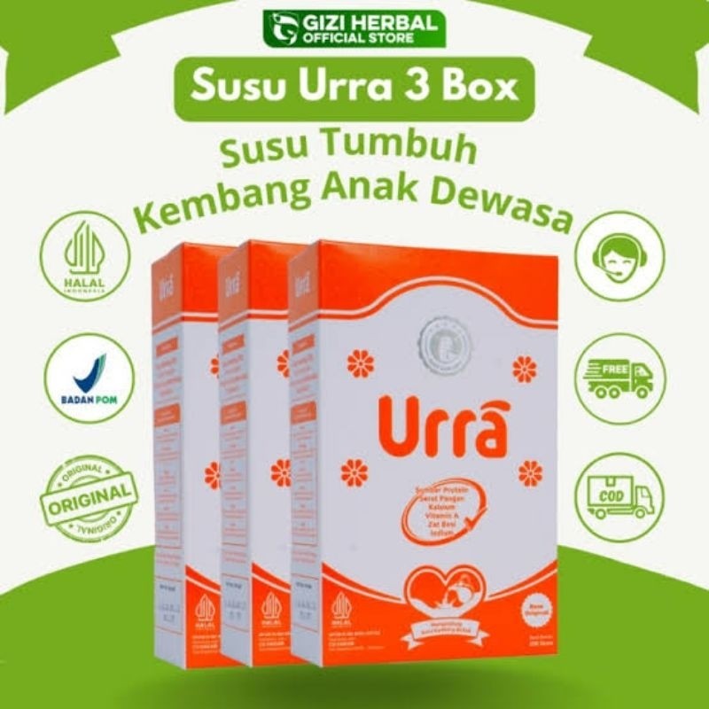 

[ PAKET 3 BOX ] SUSU URRA 200ml Susu Kambing Saanen Untuk Penambah Berat Badan dan Tinggi Badan Anak