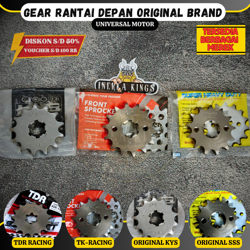 Gir Gigi Gear Depan ALL BRAND ORIGINAL SSS TDR TK RACING KYS Ukuran 428 & 415 Universal Motor | Ukur