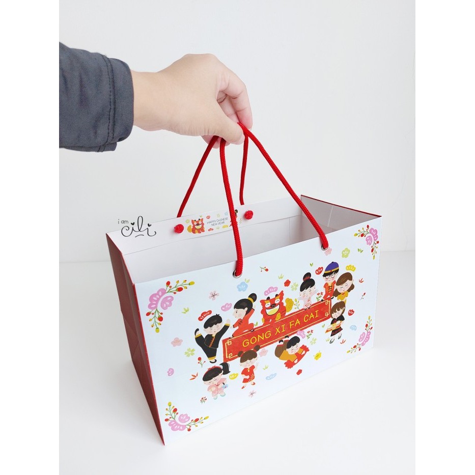 

(Paperbag HAPPY IMLEK) paperbag cny imlek sincia iamcili 27x14.5x17