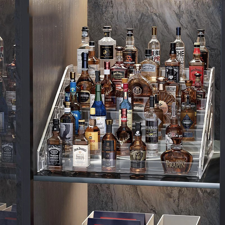 Step-by-step wine rack mini imported wine display rack wine cabinet layered Lijiao rum collection ra
