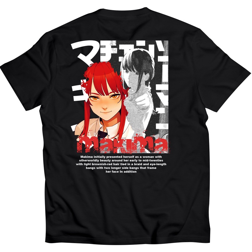 Baju Anime CHAINSAWMAN MAKIMA MANGA JEPANG Kaos Anime KEREN