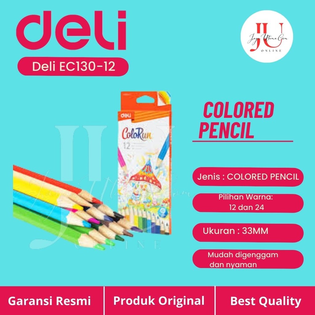 

DELI Pensil Warna Isi 12 dan 24 / DELI Color Pencil with 12 and 24 EC130 / EC133 / EC114 ORIGINAL
