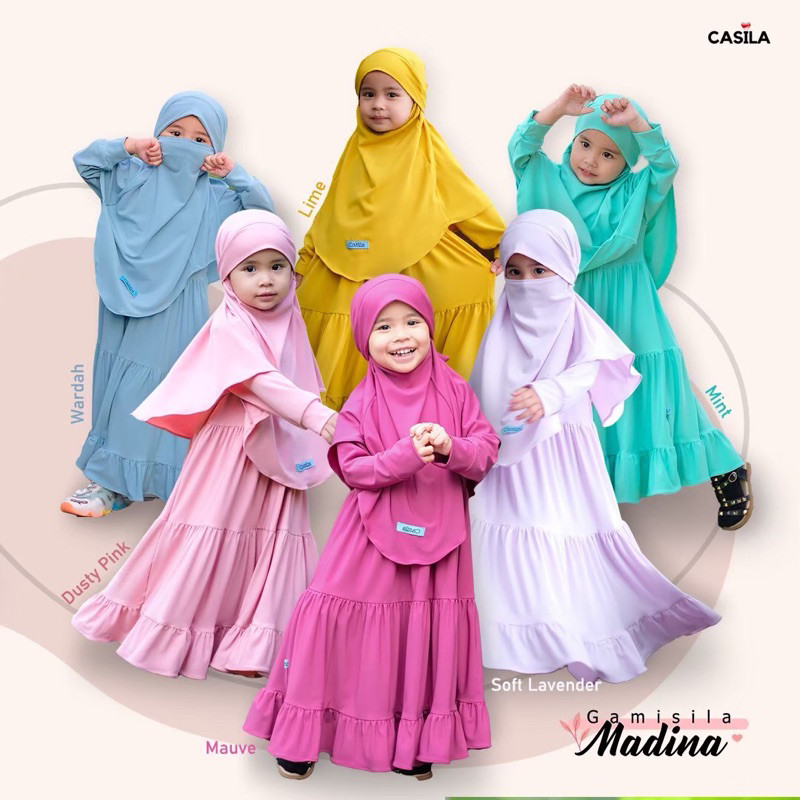 Gamisila Madina  Gamis anak Hijab syari+set-French-Khimar