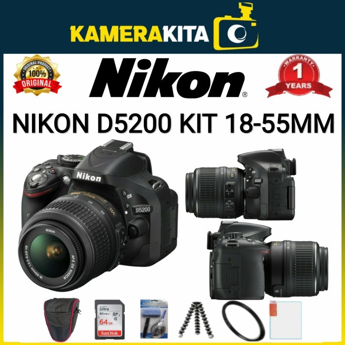 NIKON D5200 KIT 18-55MM / KAMERA NIKON D5200 KIT 18-55MM - body only HOL
