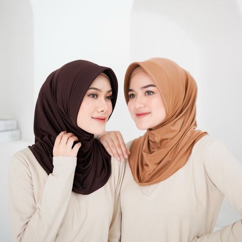 Jilbab sport murah / hijab olahraga / hijab instan / hijab instan sporty polos jilbab olahraga bergo