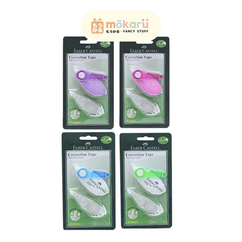 

Faber Castell Correction Tape SR-506 With Roller Guide FREE REFILL / Tip Ex Kertas Berkualitas