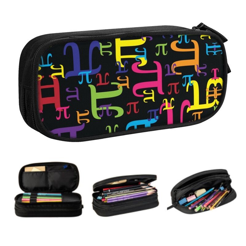 

Kawaii Pieces Of Pi Math Science Pencil Case for Girl Boy Large Storage Geek Mathematics Pencil Bag School Accessories