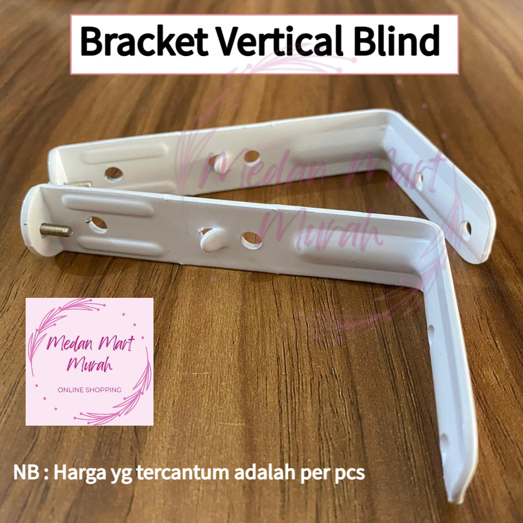 Bracket Vertical Blind / Kaki Rel Vertical Blind Putih Bahan Tebal