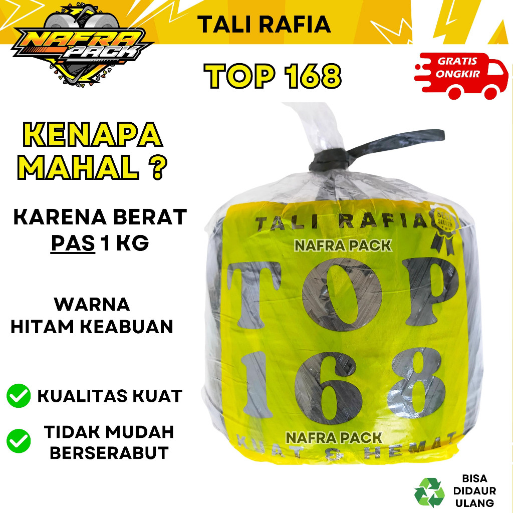

TALI RAFIA HITAM TALI RAPIA PLASTIK TOP 168 TJ TERUS JAYA TALI PLASTIK KUAT TIDAK MUDAH PUTUS