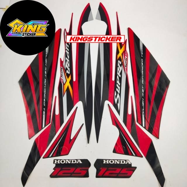 Striping Honda Supra X 125 D 2008 2009 Hitam Merah