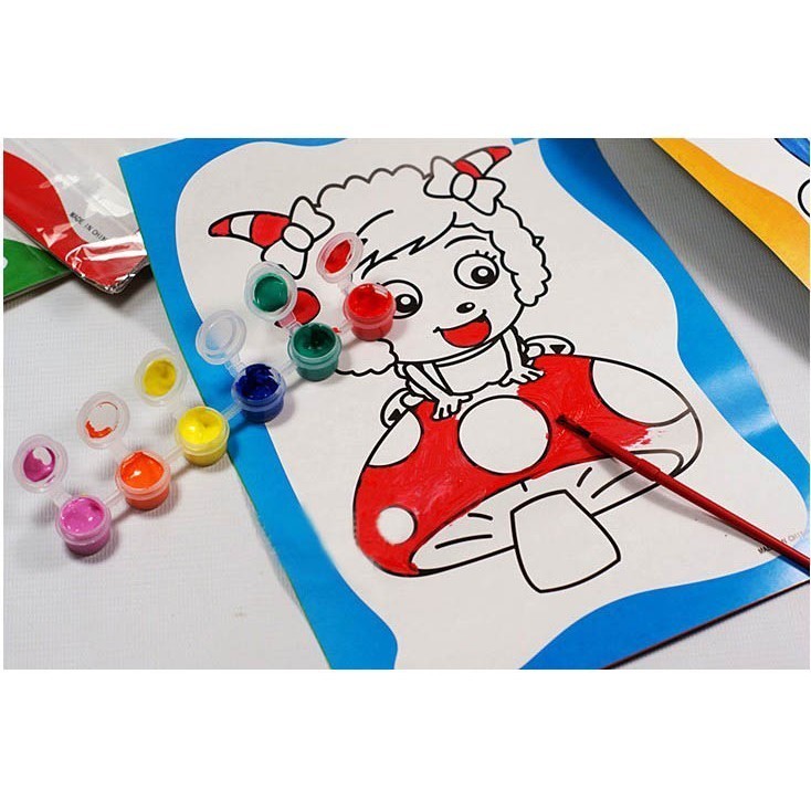 PAKET LENGKAP Mewarnai Anak / kertas lukis set cat air Alat Melukis anak kerajinan tangan