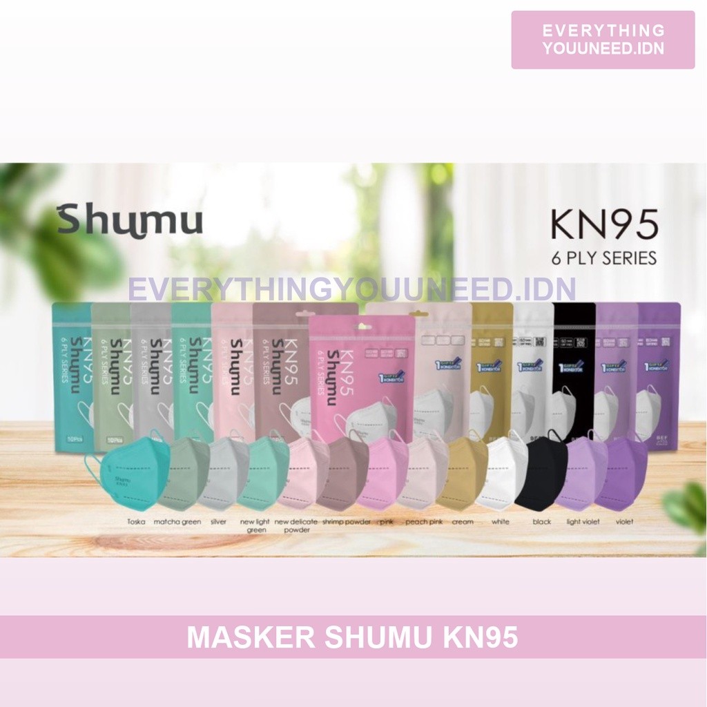 Masker Shumu KN95 Warna 6 Ply Isi 10 Pcs Kemenkes