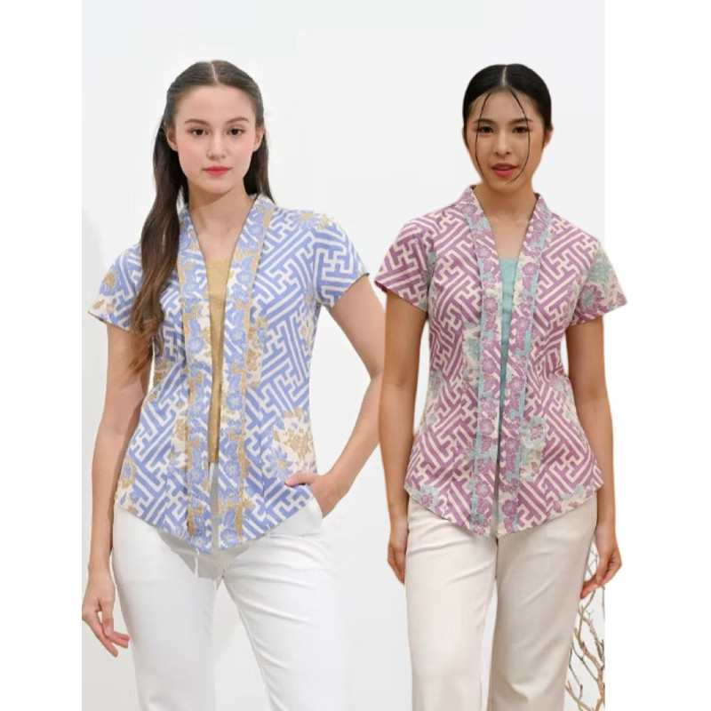 Atasan Batik nuansa batik wanita - Kutu baru lengan pendek - 336WIK