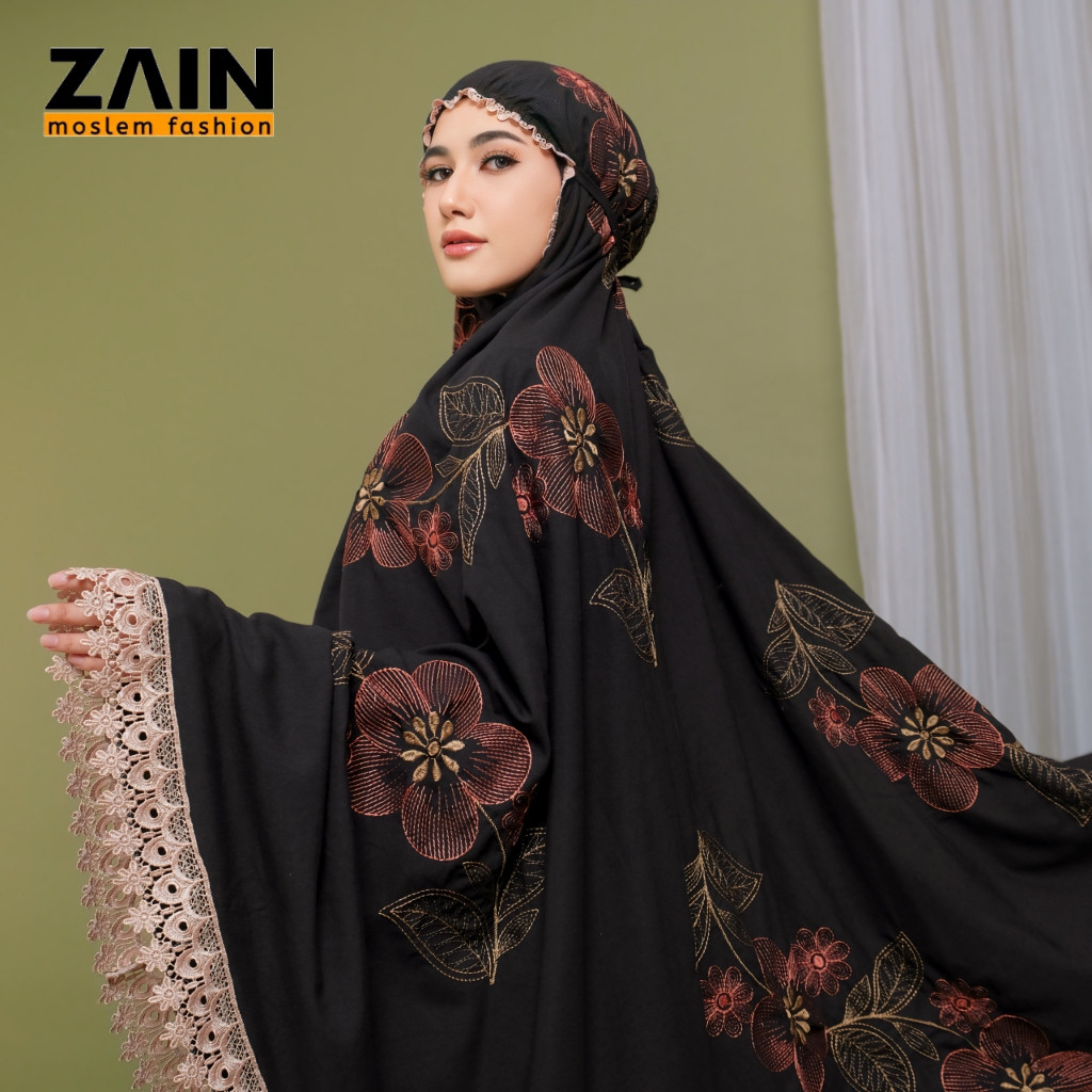 ZAIN - Mukena Dewasa Katun Premium Bordir Bunga Lolipop Mewah Exlusive PROMO