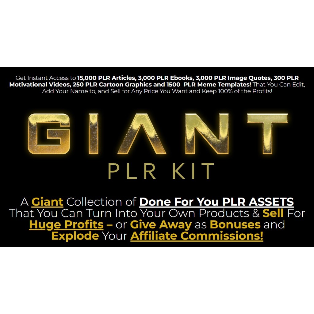 Giant Plr Kit Aset PLR yang Dapat Anda Ubah Menjadi Produk Anda Sendiri & Jual Lagi 15.000 Artikel P