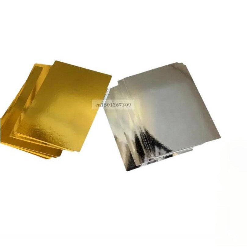 

20 Sheets Single Side Gold Silver Shiny Glossy Metallic Cardstock Thick Paper Postcard 250GSM Thickness