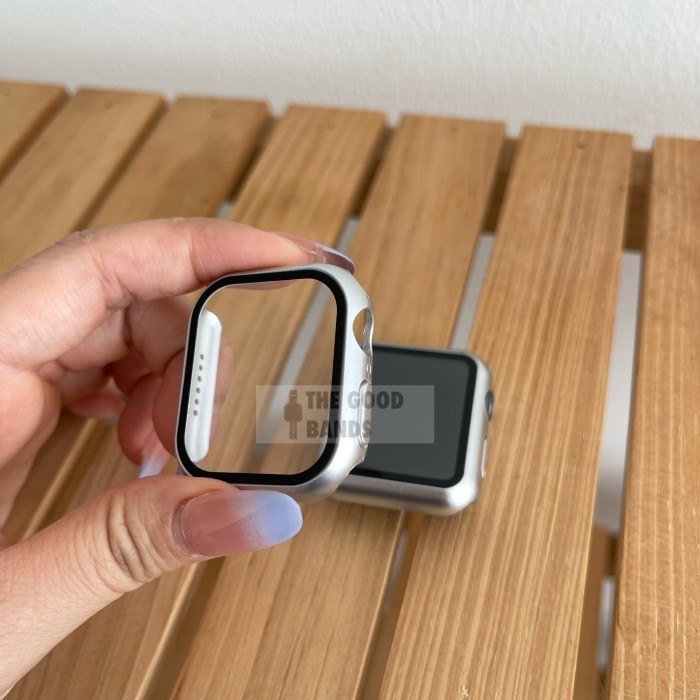 Terlaris~[BEST] bimowarso Case Apple Watch 6 5 4 3 44MM 40MM 42MM 38MM Casing Glass FullCOVER TG - S