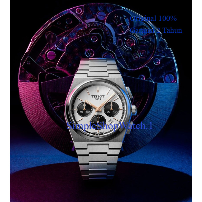 Original 100% Jam Tangan TISSOT PRX T137.427.11.011.00 Automatic Chronograph Garansi Resmi 2 Tahun
