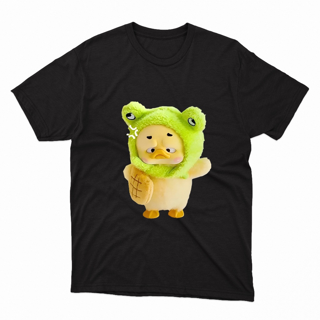 T-Shirt Kaos Baju skena cowok Bebek Topi Ijo Marah LENGAN PENDEK Oversize Longgar Lengan Pendek