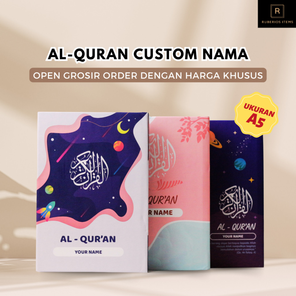 [Al-Quran Custom Nama Murah] Al Quran Terjemah A5 - Al Quran Tajwid - Al Quran Latin - Al Quran Non 