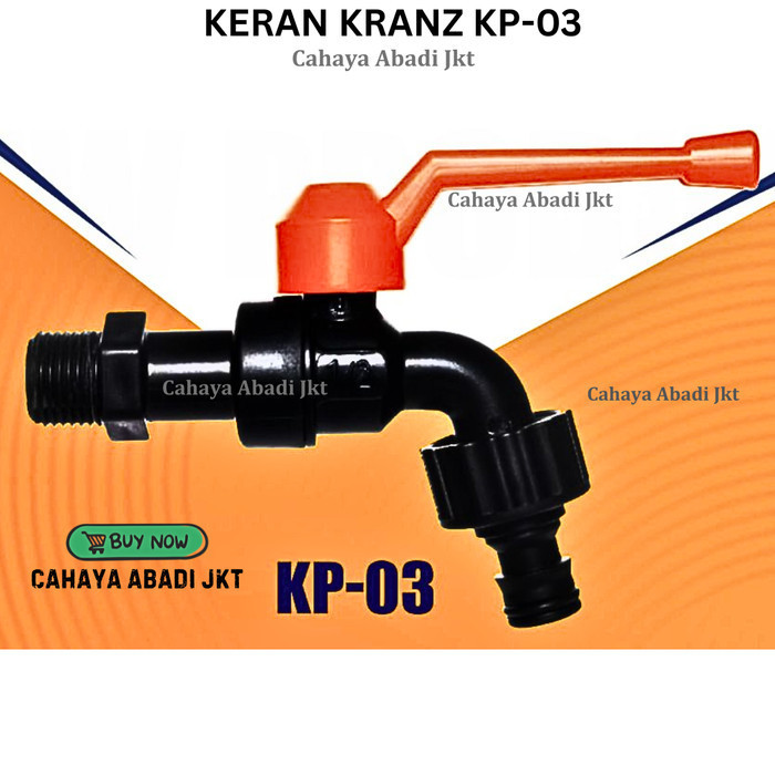 Keran Plastik KRANZ KP-03 1/2" / Kran Air Engkol KRANZ KP03 / Keran Tembok PVC KP 03 Kranz 1/2in