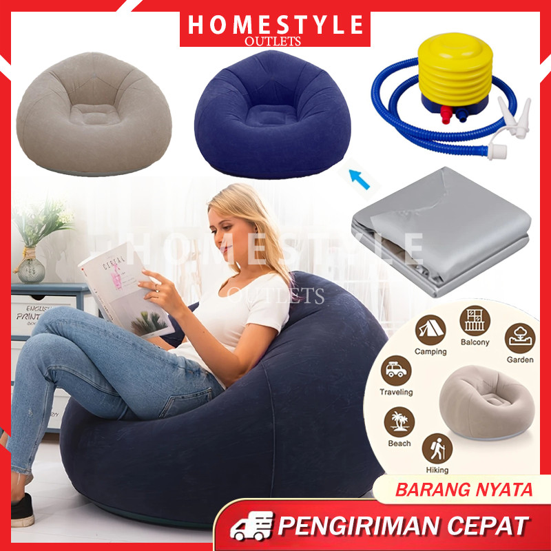 Sofa Santai Angin Empuk Bean Bag Indoor Outdoor Sofa Angin Beanbag Inflatable Sofa