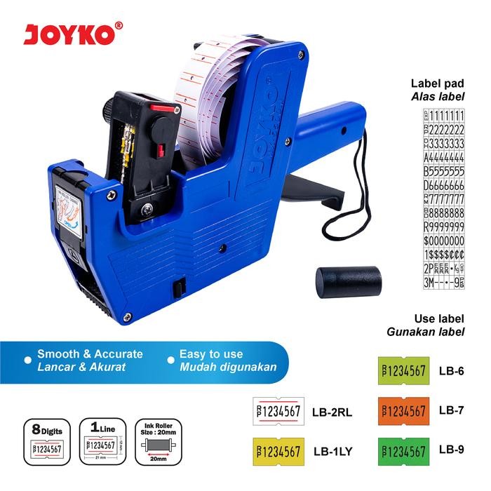 

Joyko Price Labeller 1 BARIS / Mesin Alat Label Harga Cetak Lebel 8 DIGIT 1 BARIS MX-5500M