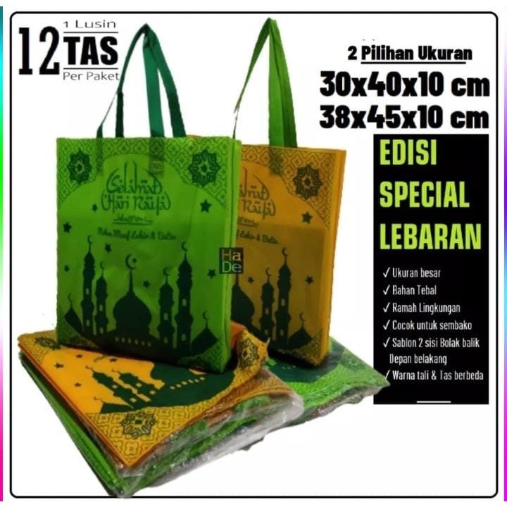 

HAFKAMSHOP Tas Parcel Edisi Spesial Lebaran uk Jumbo dan Sedang isi 12pc