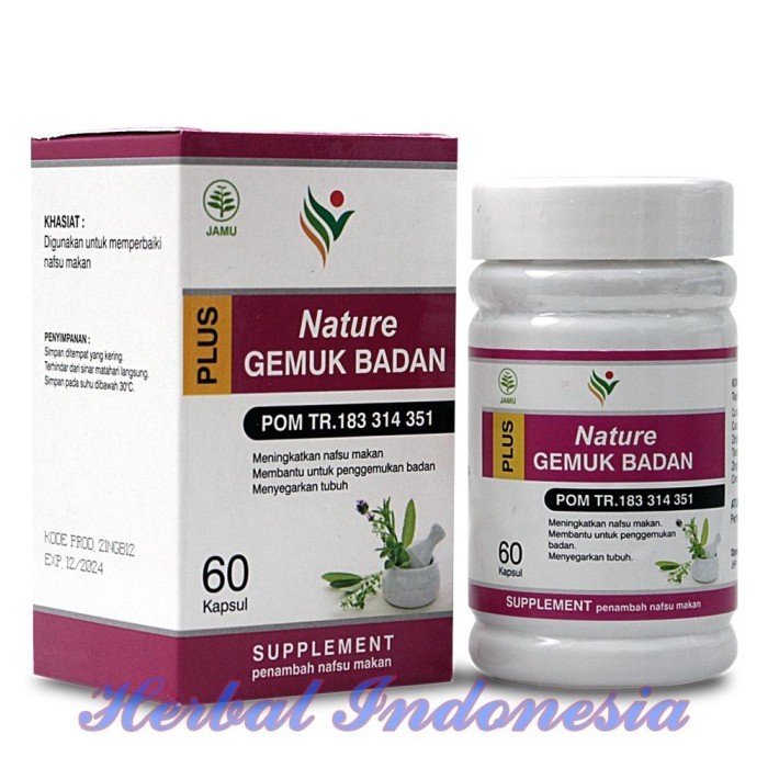 BPOM.. Kapsul Gemuk Badan Nature Isi 60 - Penggemuk Badan